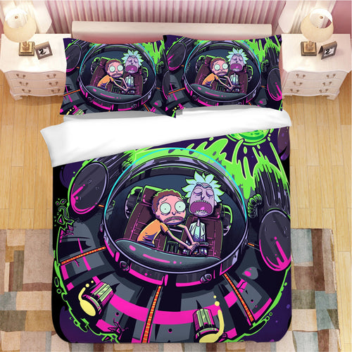 Rick and Morty #12 Duvet Cover Quilt Cover Pillowcase Bedding Set Bed Linen Home Bedroom Decor