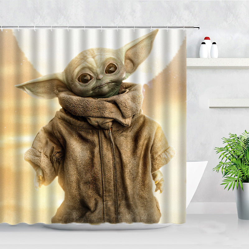 Yoda Baby Shower Curtain Waterproof Bath Curtains Bathroom Decor With Hooks