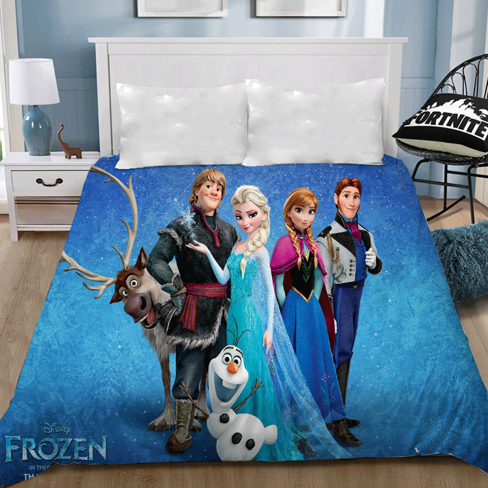 Frozen Anna Elsa Princess #7 Bedding Sheet Flat Sheets Bed Sheet Bedding Linen Double Queen Size Bedsheet