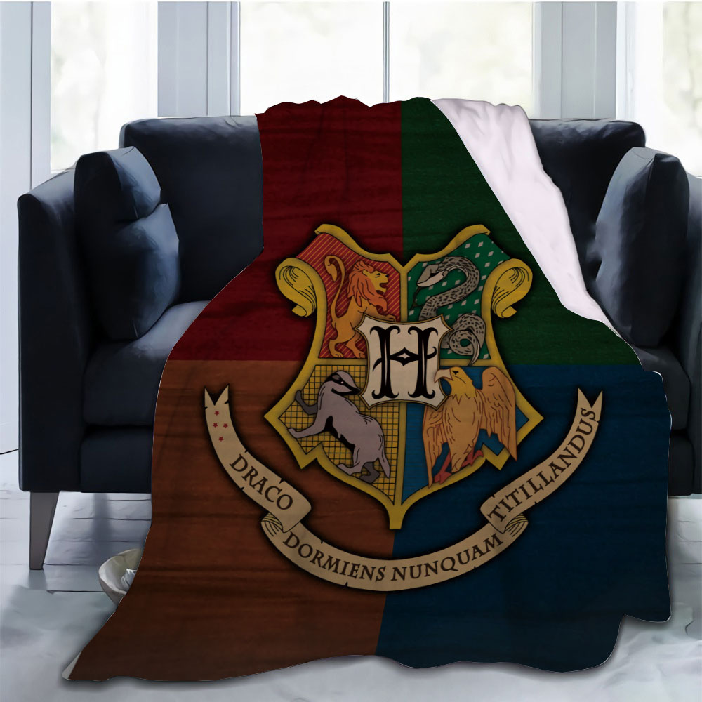 Harry Potter Hogwarts Four Houses #6 Blanket Super Soft Cozy Sherpa Fleece Throw Blanket for Men Boys