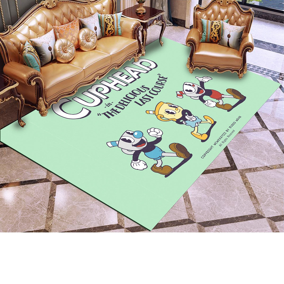 Cuphead #2 Graphic Carpet Living Room Bedroom Sofa Rug Door Mat Kitchen Bathroom Mats for Kids