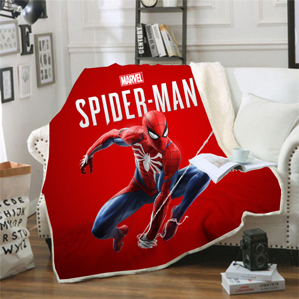 Spider Man Peter Parker Spiderman #2 Blanket Super Soft Cozy Sherpa Fleece Throw Blanket for Men Boys