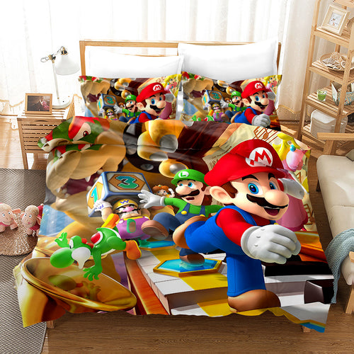 Super Smash Bros. Ultimate Mario #30 Duvet Cover Quilt Cover Pillowcase Bedding Set Bed Linen Home Bedroom Decor