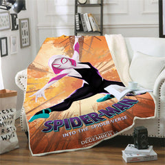 Spider-Man Into the Spider-Verse Miles Morales Gwen #10 Blanket Super Soft Cozy Sherpa Fleece Throw Blanket for Men Boys