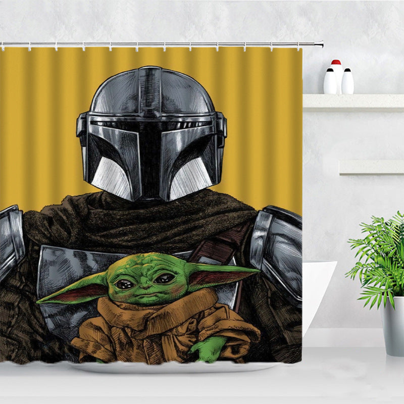 Yoda Baby Shower Curtain Waterproof Bath Curtains Bathroom Decor With Hooks