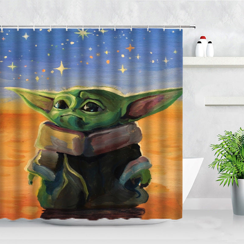 Yoda Baby Shower Curtain Waterproof Bath Curtains Bathroom Decor With Hooks