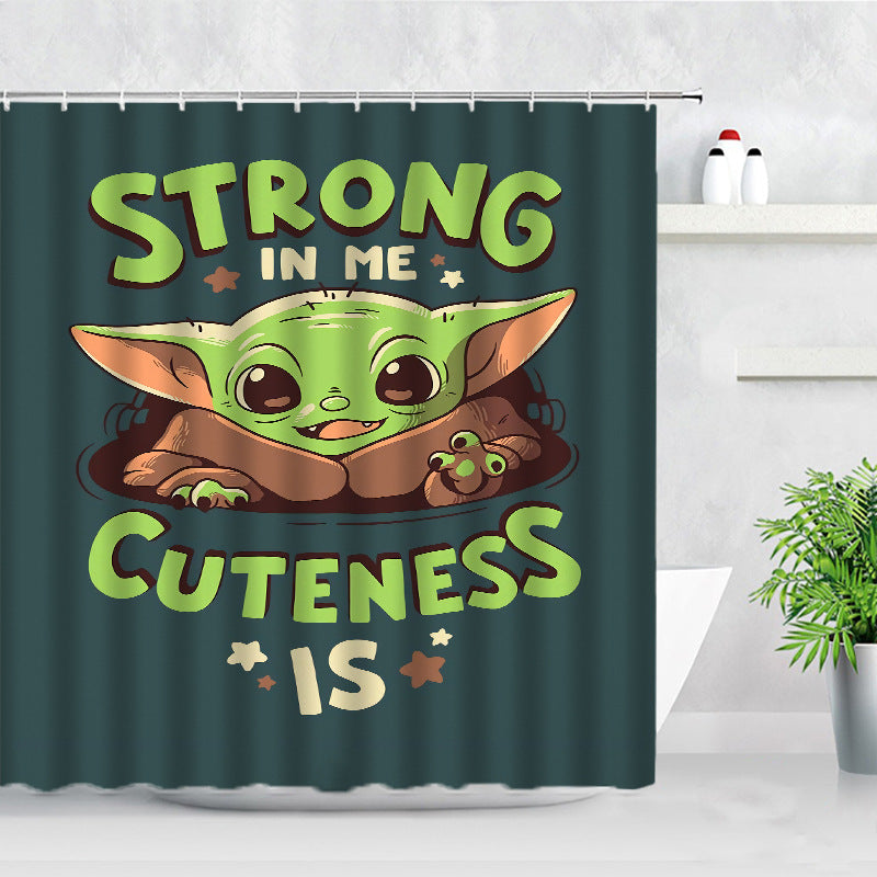 Yoda Baby Shower Curtain Waterproof Bath Curtains Bathroom Decor With Hooks