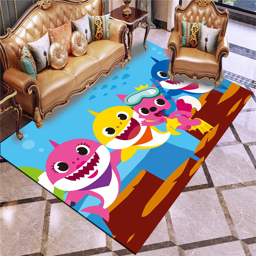 Baby Shark Carpet Living Room Bedroom Sofa Rug Door Mat Kitchen Bathroom Mats for Kids Adults