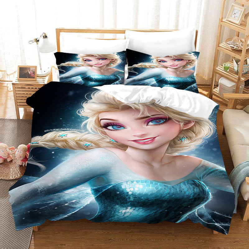 Frozen Anna Elsa Princess #26 Duvet Cover Quilt Cover Pillowcase Bedding Set Bed Linen Home Bedroom Decor