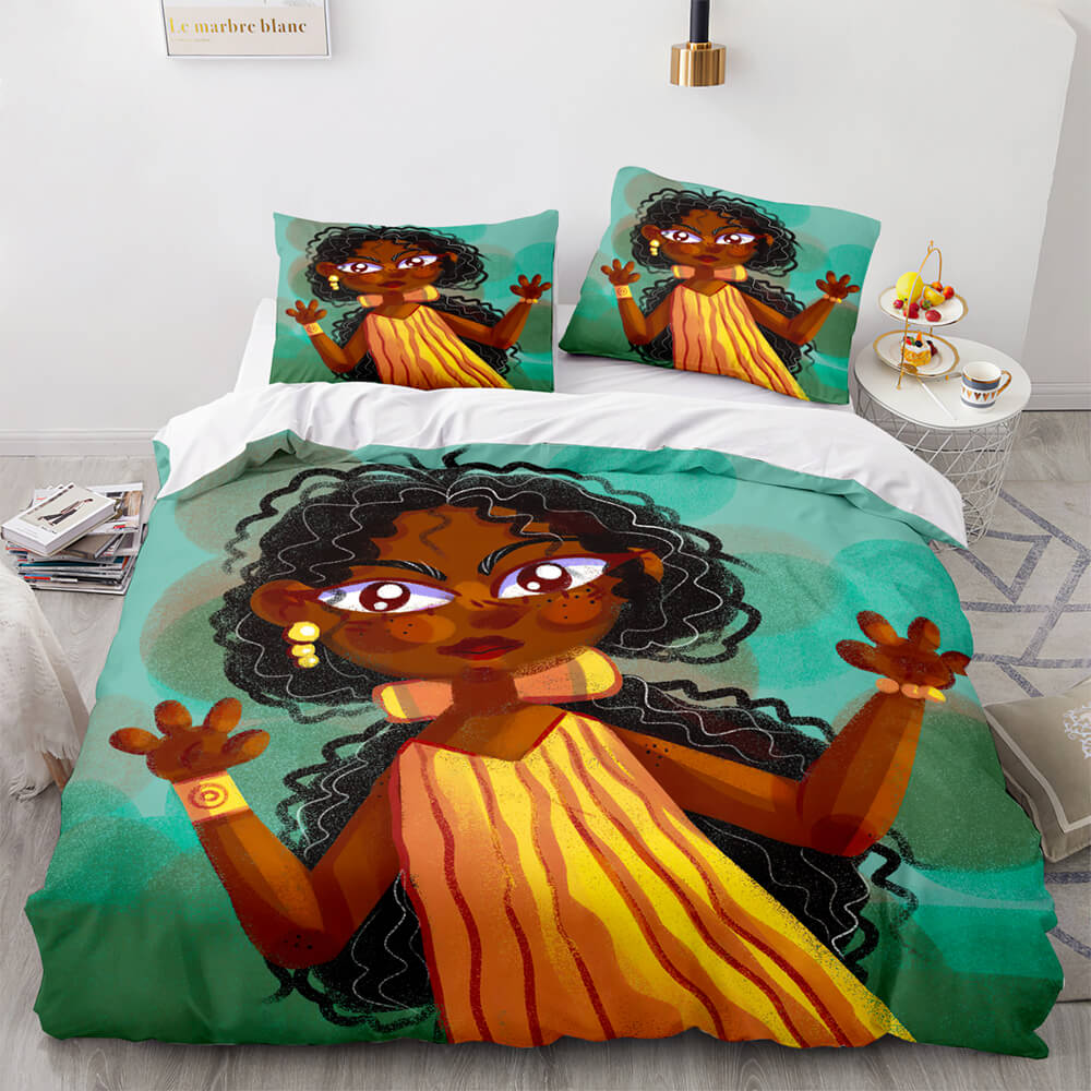 2024 NEW African Girls Cosplay Bedding Sets Quilt Covers Room Decoration
