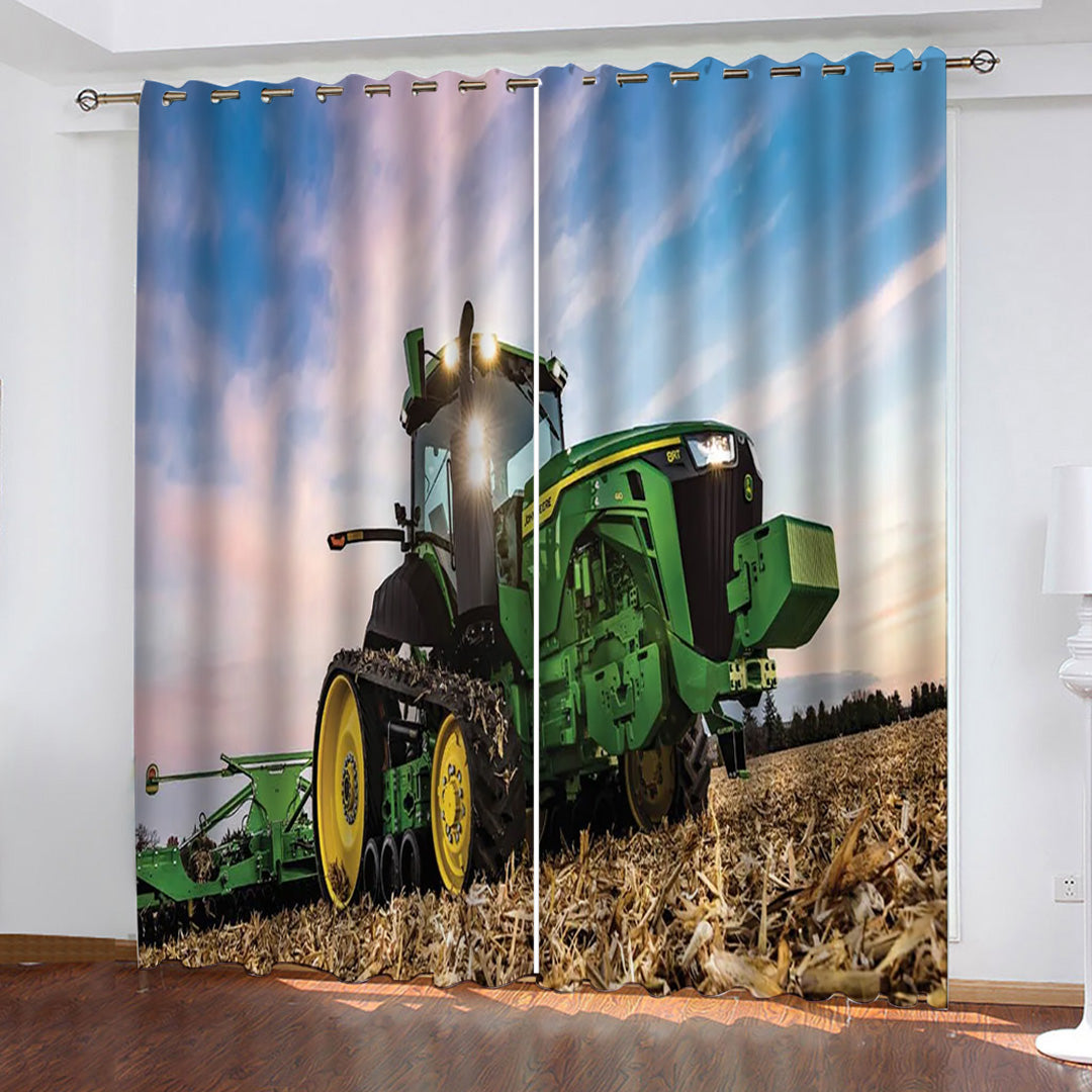 2024 NEW Agriculture Tractor Curtains Pattern Blackout Window Drapes