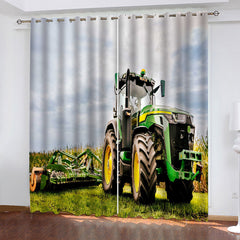 2024 NEW Agriculture Tractor Curtains Pattern Blackout Window Drapes