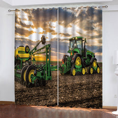 2024 NEW Agriculture Tractor Curtains Pattern Blackout Window Drapes