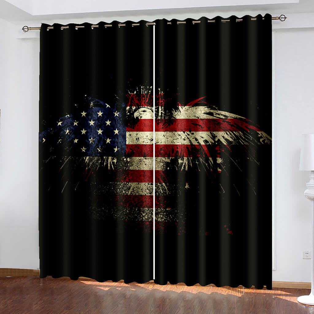 2024 NEW American Flag Curtains Blackout Window Drapes