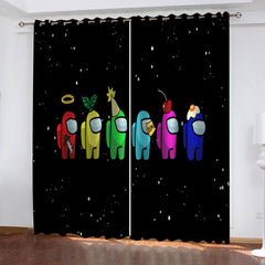 2024 NEW Among Us Curtains Blackout Window Treatments Drapes for Room Decoration