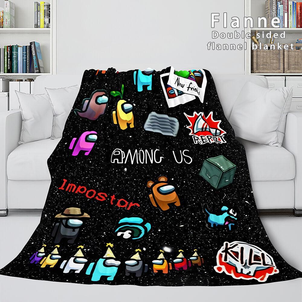 2024 NEW Among Us Soft Flannel Blanket Fleece Throw Blanket Bedding Sets