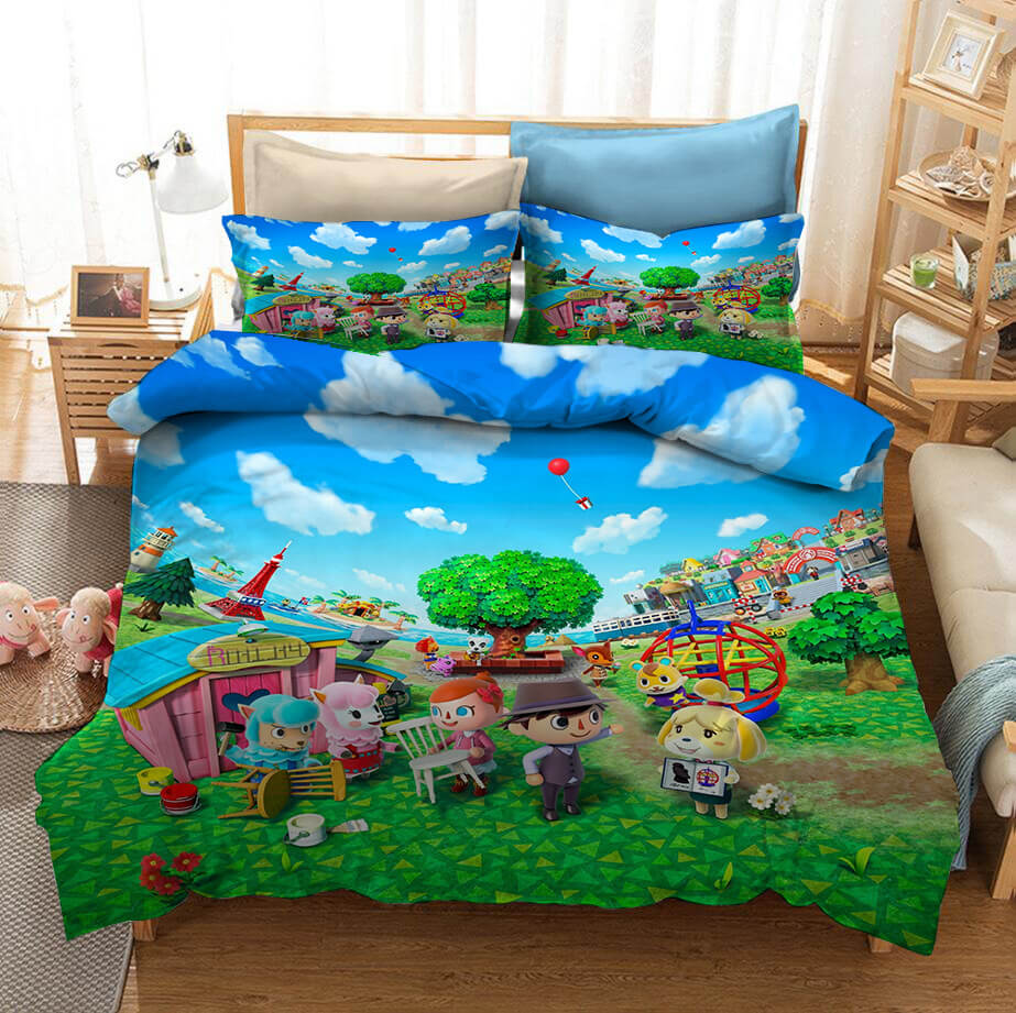 2024 NEW Animal Crossing Cosplay Bedding Set Duvet Cover Quilt Covers Bed Set
