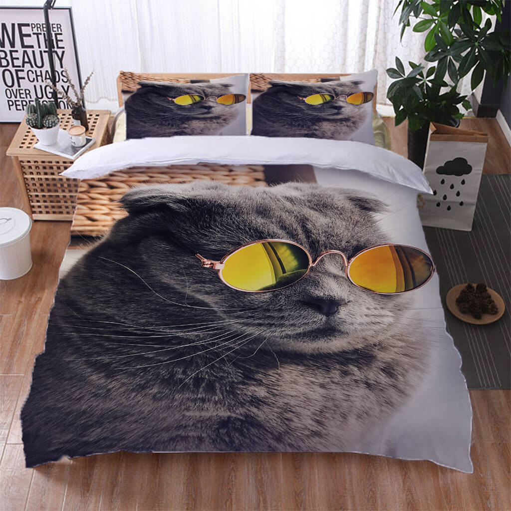 2024 NEW Animal Cute Cat Bedding Set Duvet Cover