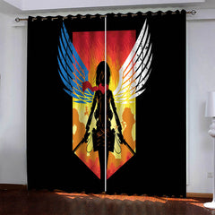 2024 NEW Anime Attack On Titan Pattern Curtains Blackout Window Drapes