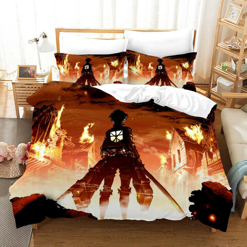 2024 NEW Anime Attack on Titan Bedding Set Quilt Covers Without Filler