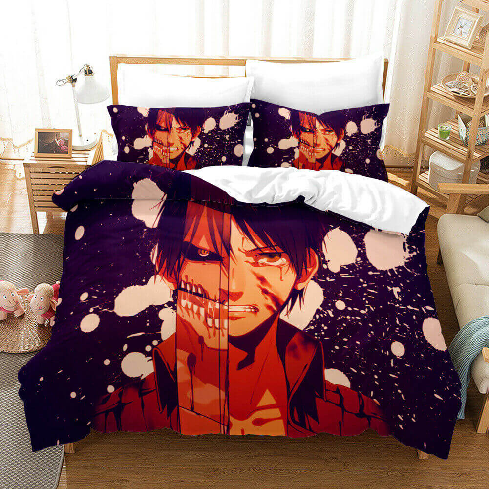 2024 NEW Anime Attack on Titan Bedding Set Quilt Covers Without Filler