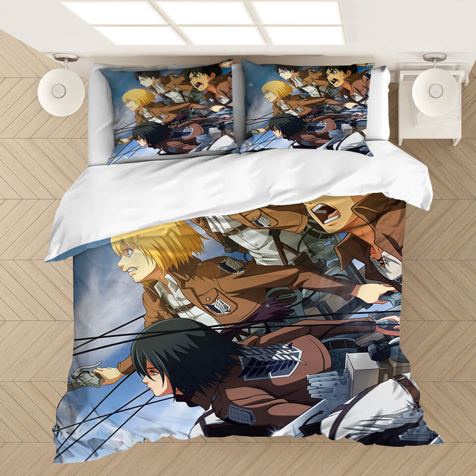 2024 NEW Anime Attack on Titan Bedding Set Quilt Covers Without Filler