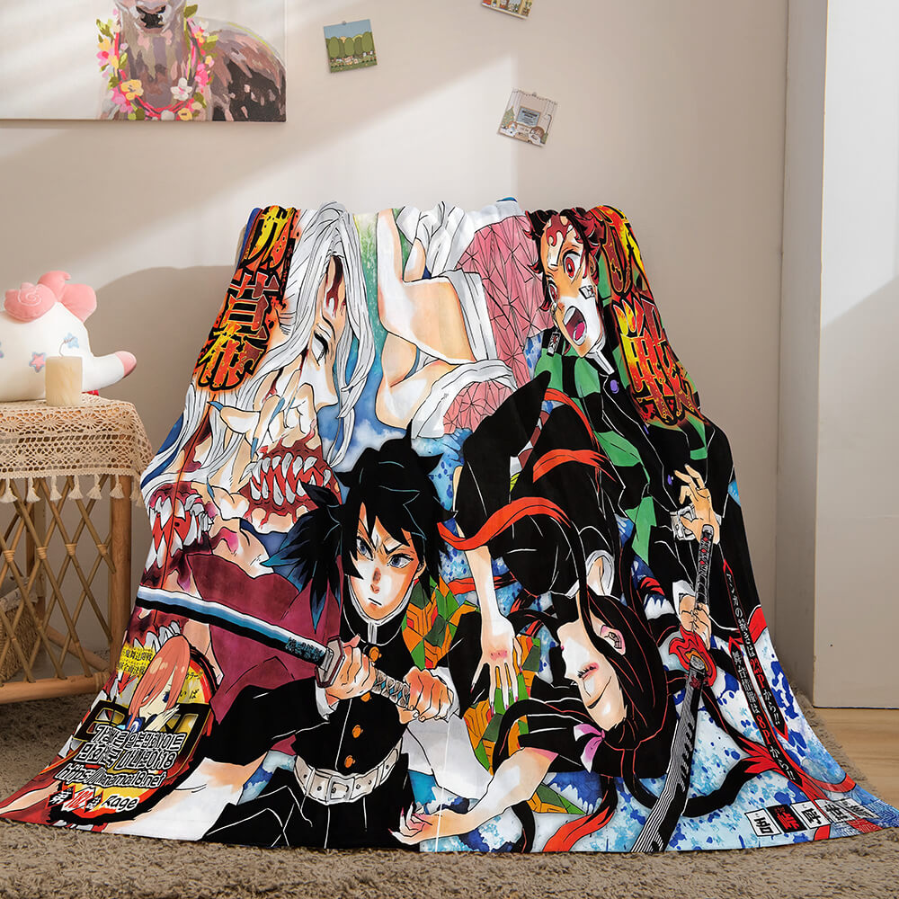 2024 NEW Anime Demon Slayer Flannel Fleece Throw Blanket