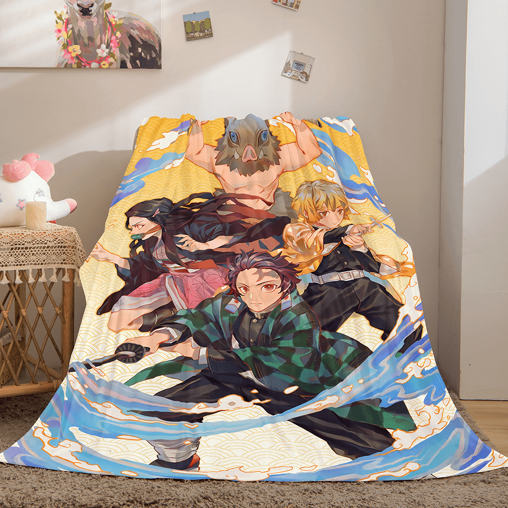 2024 NEW Anime Demon Slayer Flannel Fleece Throw Blanket