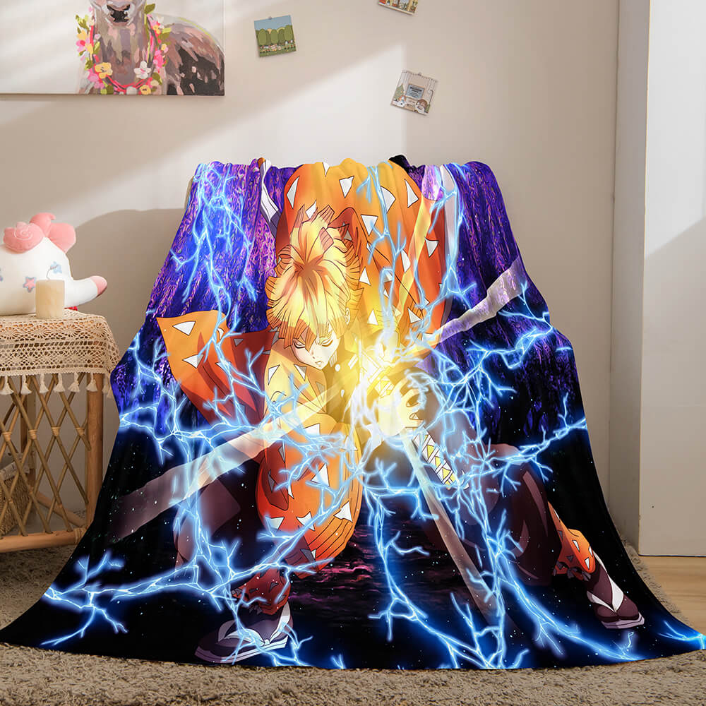 2024 NEW Anime Demon Slayer Flannel Fleece Throw Blanket