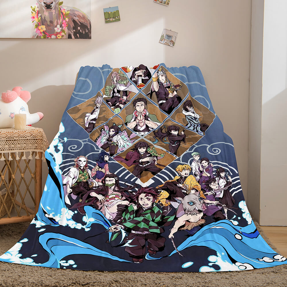 2024 NEW Anime Demon Slayer Flannel Fleece Throw Blanket