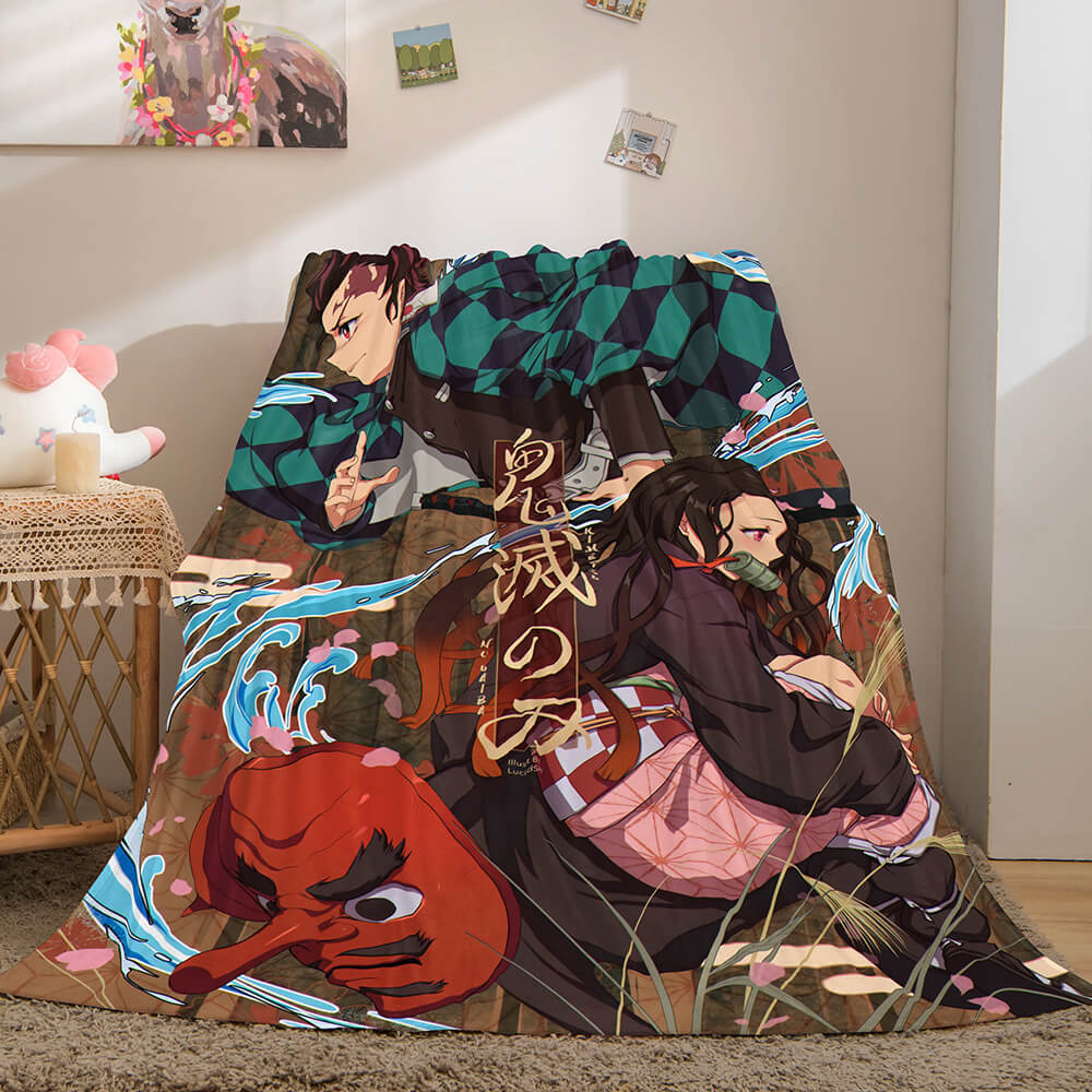 2024 NEW Anime Demon Slayer Flannel Fleece Throw Blanket