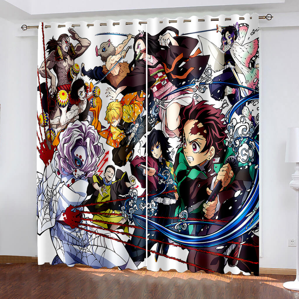 2024 NEW Anime Demon Slayer Curtains Blackout Window Drapes