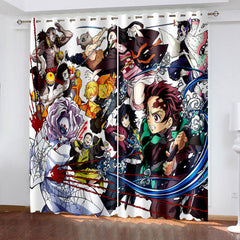 2024 NEW Anime Demon Slayer Curtains Blackout Window Drapes