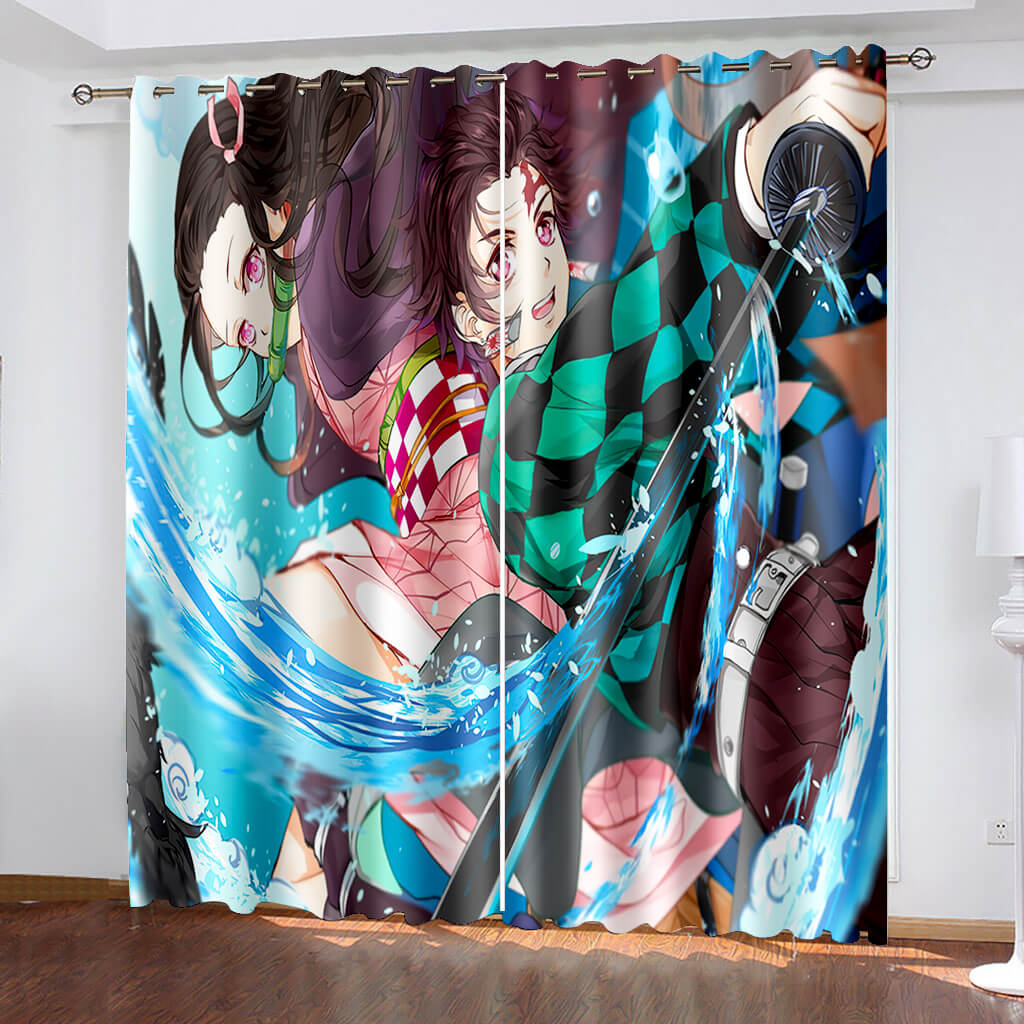 2024 NEW Anime Demon Slayer Curtains Blackout Window Drapes