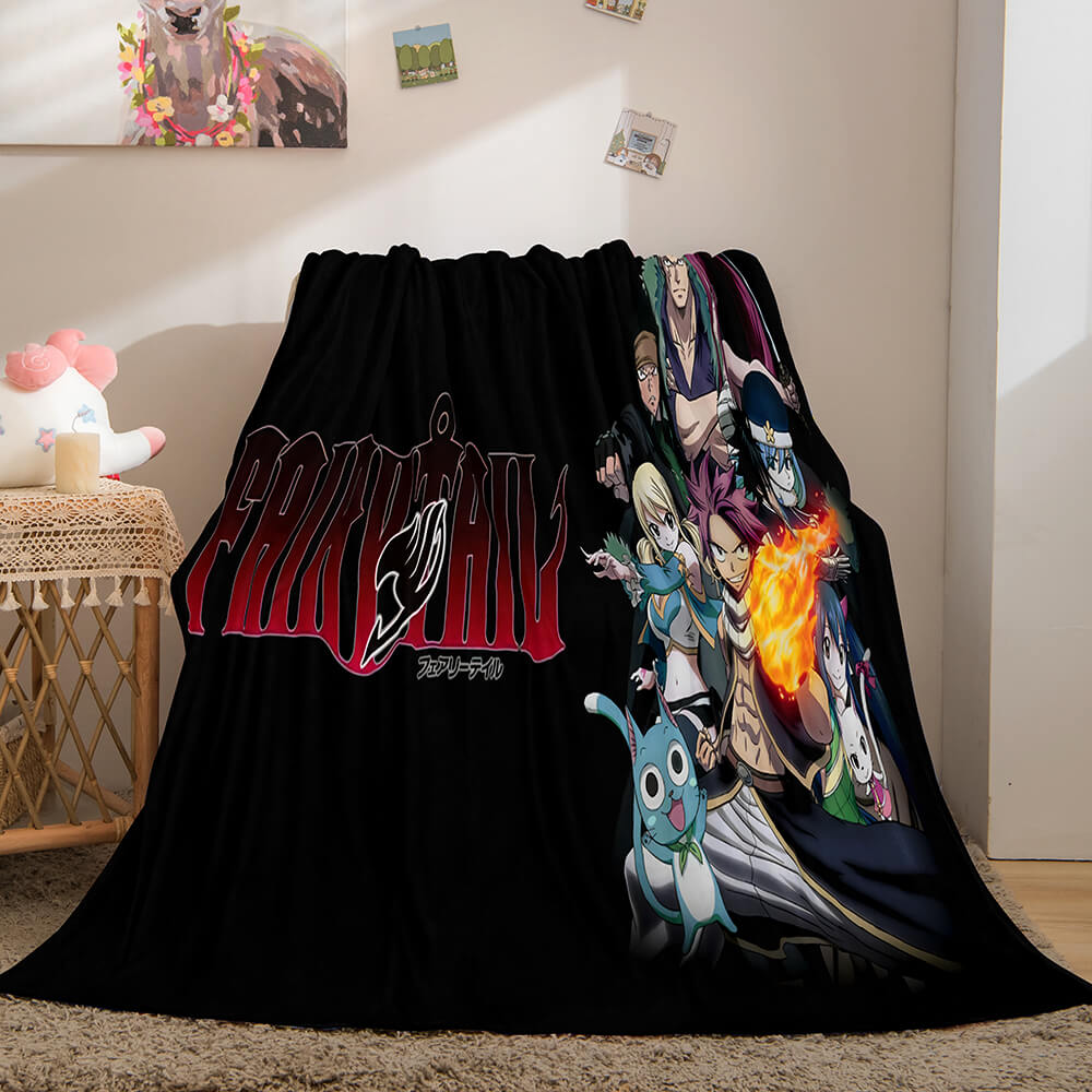 2024 NEW Anime Fairy Tail Flannel Caroset Throw Blanket