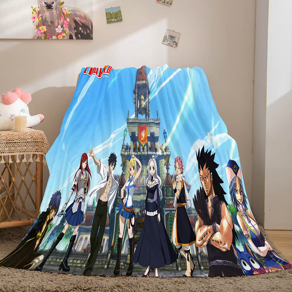 2024 NEW Anime Fairy Tail Flannel Caroset Throw Blanket