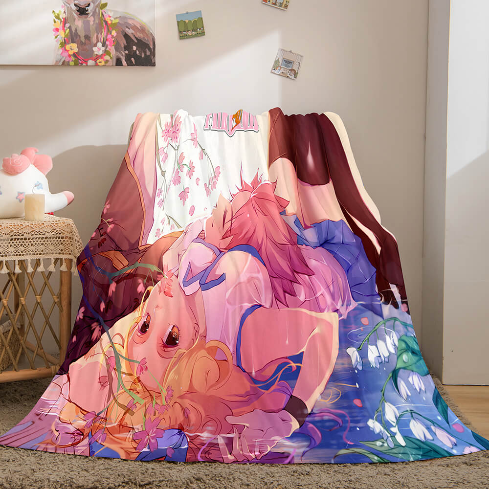 2024 NEW Anime Fairy Tail Flannel Caroset Throw Blanket