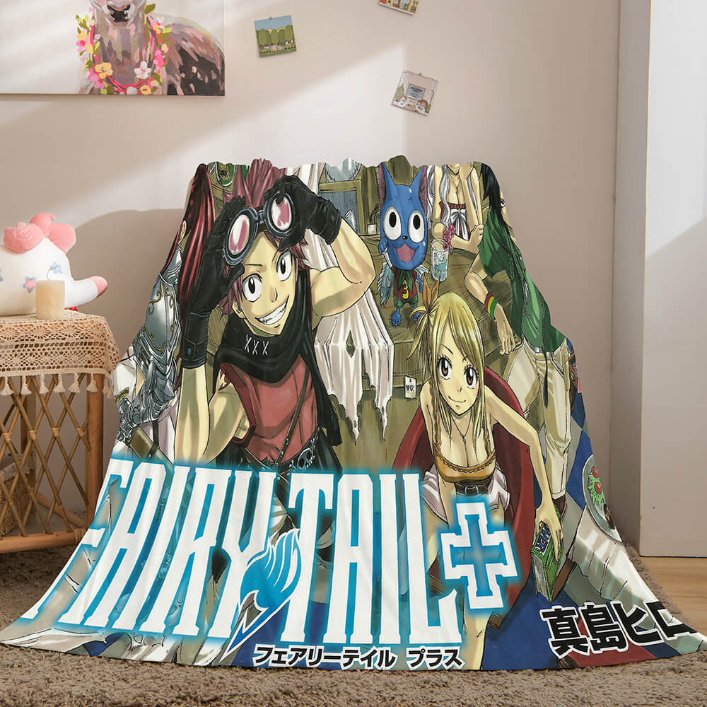 2024 NEW Anime Fairy Tail Flannel Caroset Throw Blanket