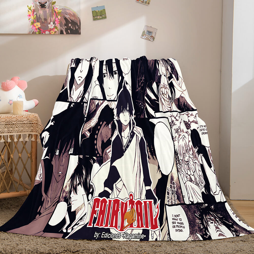 2024 NEW Anime Fairy Tail Flannel Caroset Throw Blanket