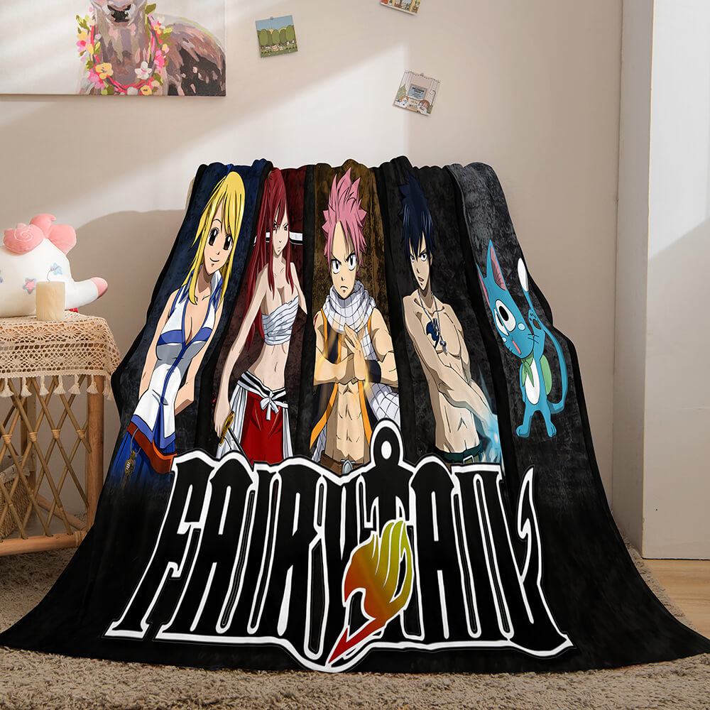 2024 NEW Anime Fairy Tail Flannel Caroset Throw Blanket