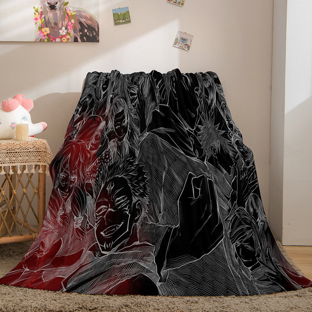 2024 NEW Anime Jujutsu Kaisen Flannel Throw Cosplay Blanket