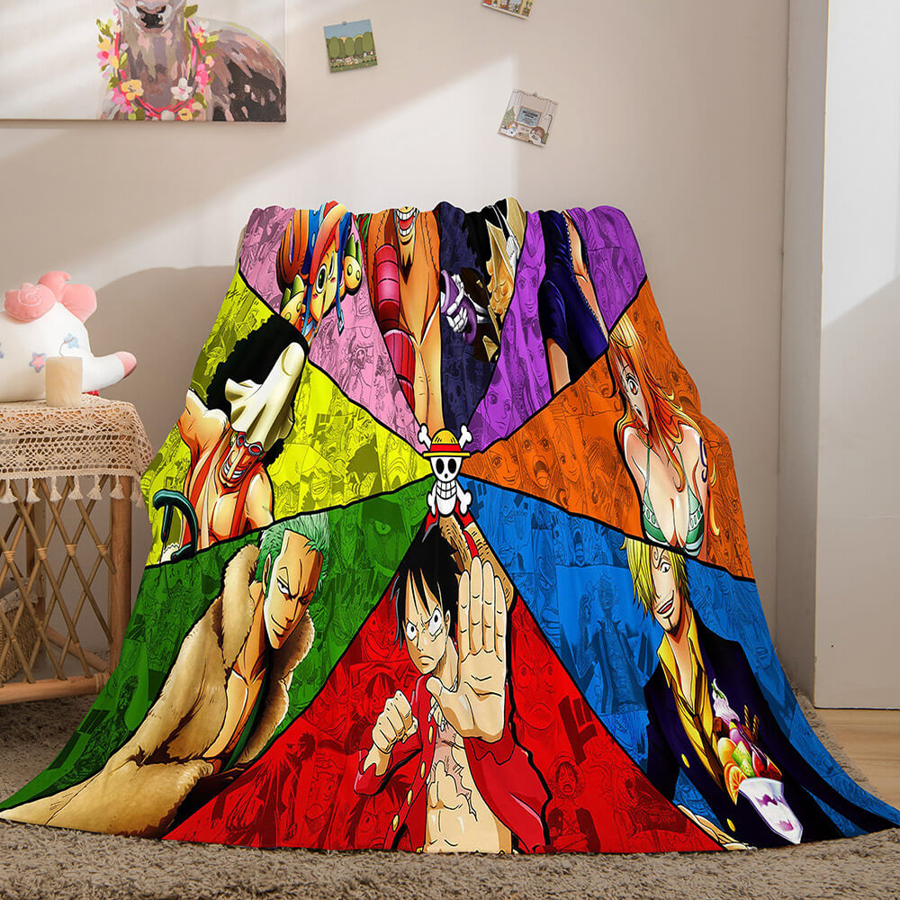 2024 NEW Anime ONE PIECE Cosplay Flannel Blanket Fleece Throw Blanket Sets