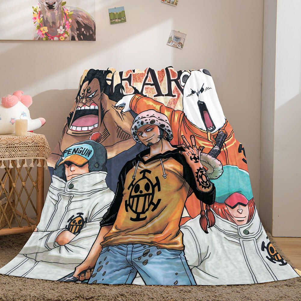 2024 NEW Anime ONE PIECE Cosplay Flannel Blanket Fleece Throw Blanket Sets