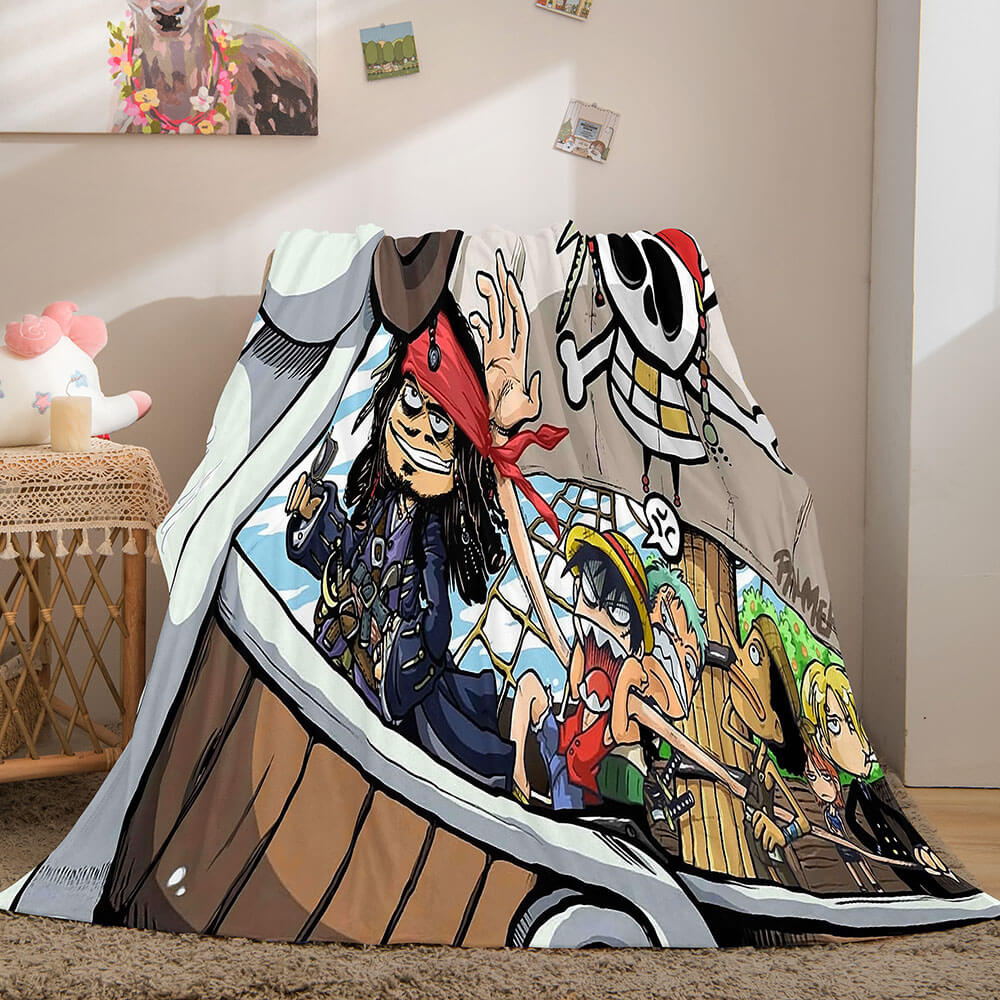 2024 NEW Anime ONE PIECE Cosplay Flannel Blanket Fleece Throw Blanket Sets