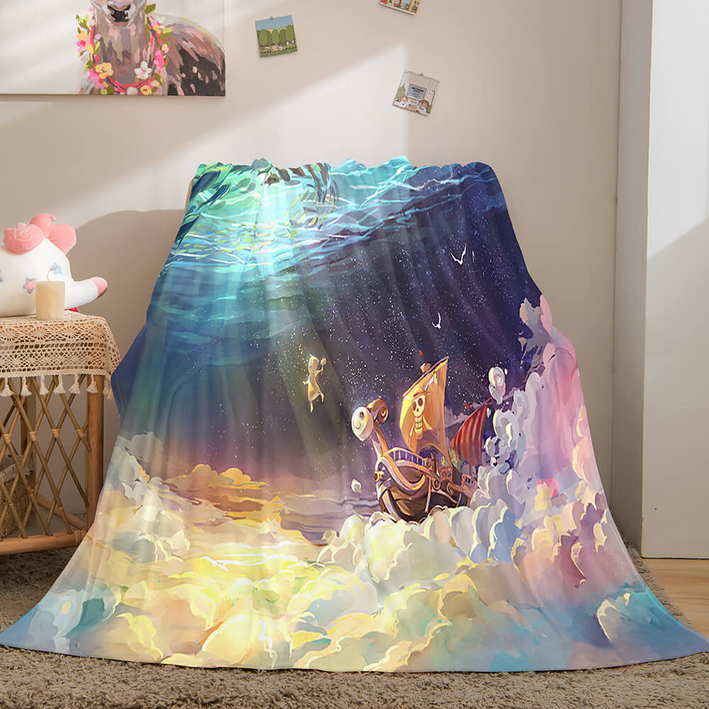 2024 NEW Anime ONE PIECE Cosplay Flannel Blanket Fleece Throw Blanket Sets