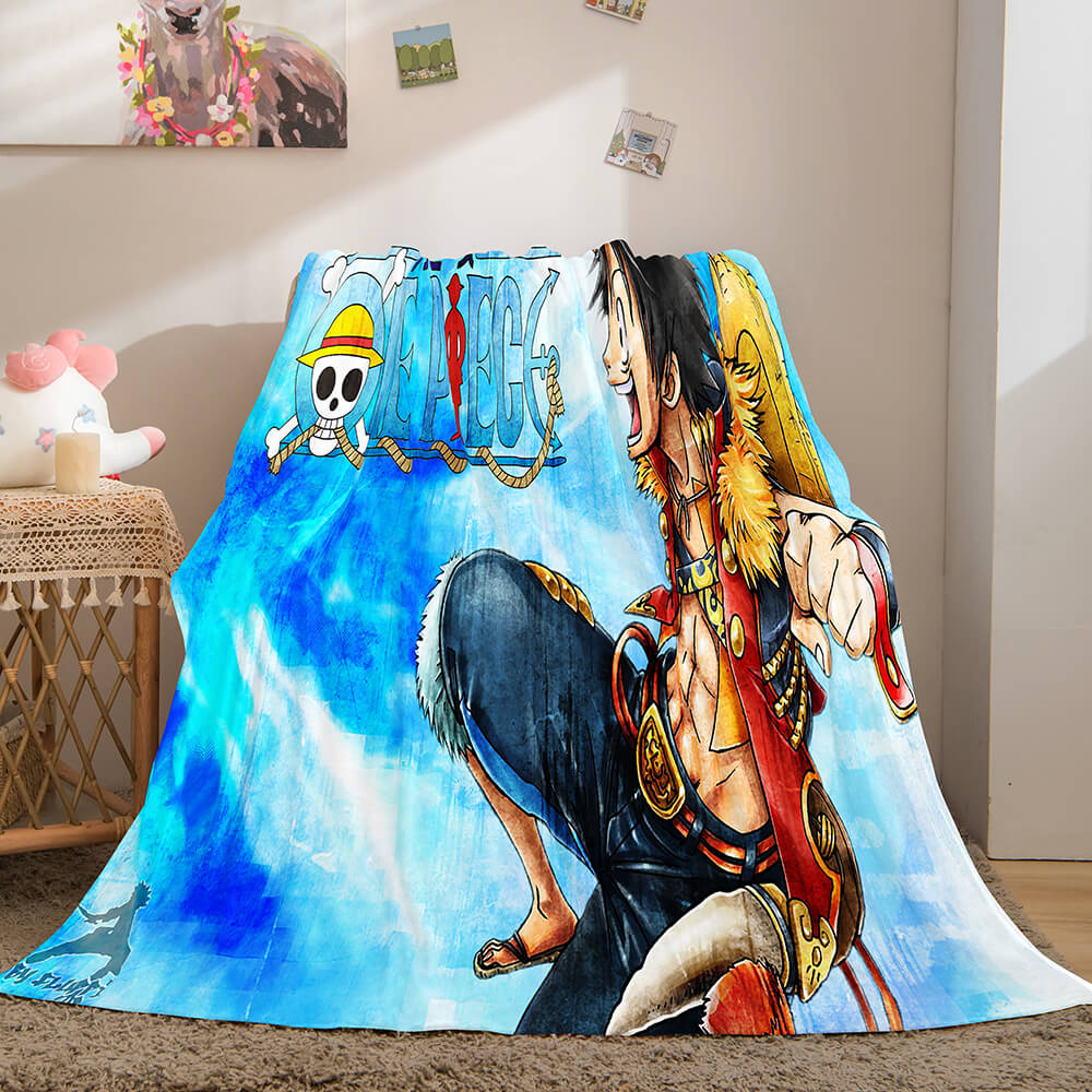 2024 NEW Anime ONE PIECE Cosplay Flannel Blanket Fleece Throw Blanket Sets