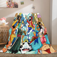 2024 NEW Anime ONE PIECE Cosplay Soft Flannel Fleece Throw Blanket Bedding Sets