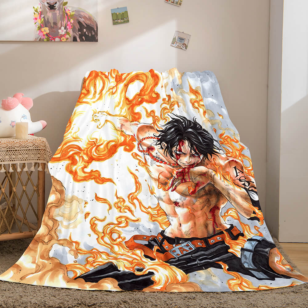 2024 NEW Anime ONE PIECE Cosplay Soft Flannel Fleece Throw Blanket Bedding Sets