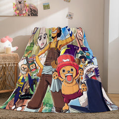 2024 NEW Anime ONE PIECE Cosplay Soft Flannel Fleece Throw Blanket Bedding Sets