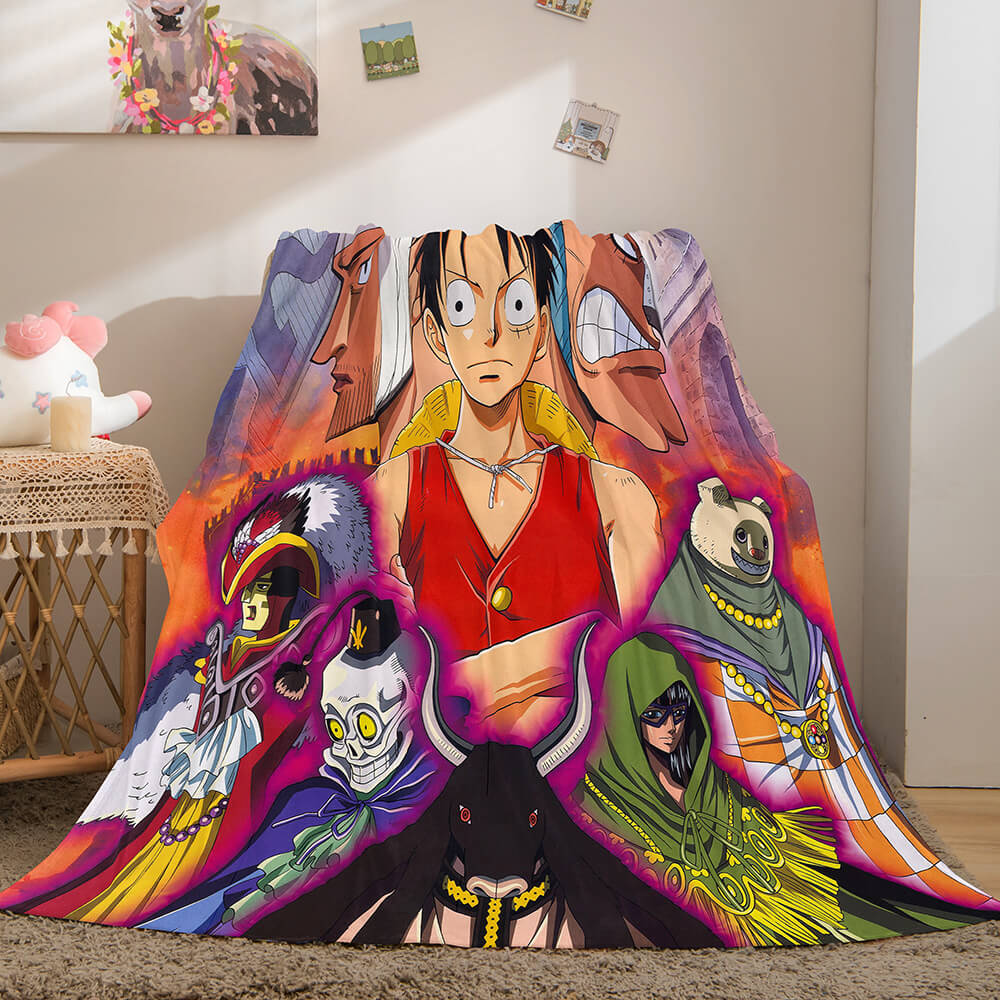 2024 NEW Anime ONE PIECE Cosplay Soft Flannel Fleece Throw Blanket Bedding Sets